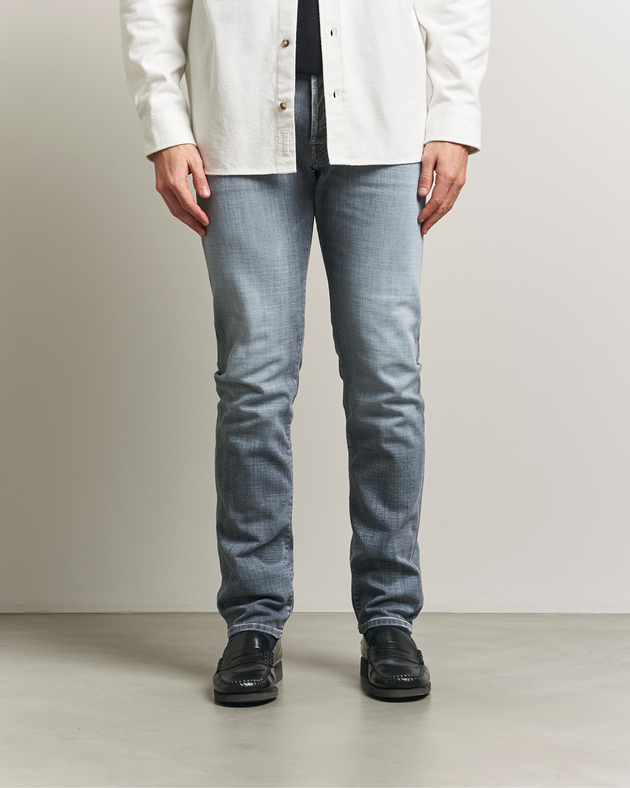Men | Trousers | Jacob Cohën | Bard Slim Fit Stretch Jeans Light Grey