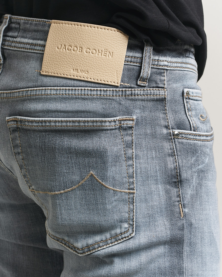 Men | Trousers | Jacob Cohën | Bard Slim Fit Stretch Jeans Light Grey