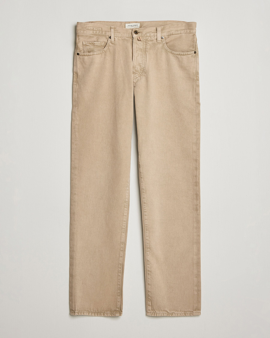 Men | Trousers | Jacob Cohën | Edos Regular Straight Fit Bull Denim Jeans Beige