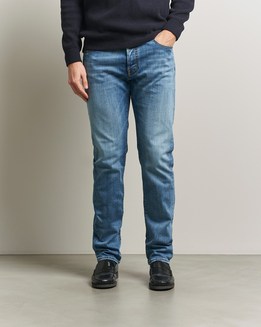 Men | Trousers | Jacob Cohën | Bard Slim Fit Stretch Jeans Light Blue