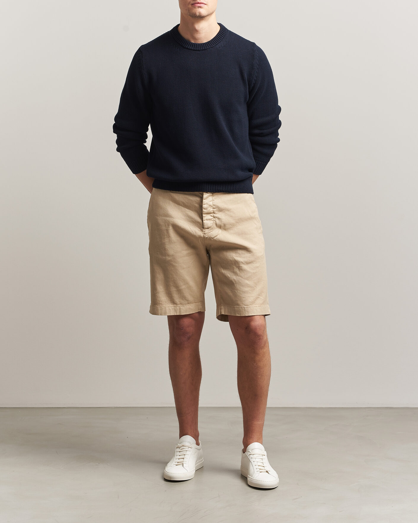 Men | Shorts | Jacob Cohën | George Stretch Linen Shorts Beige