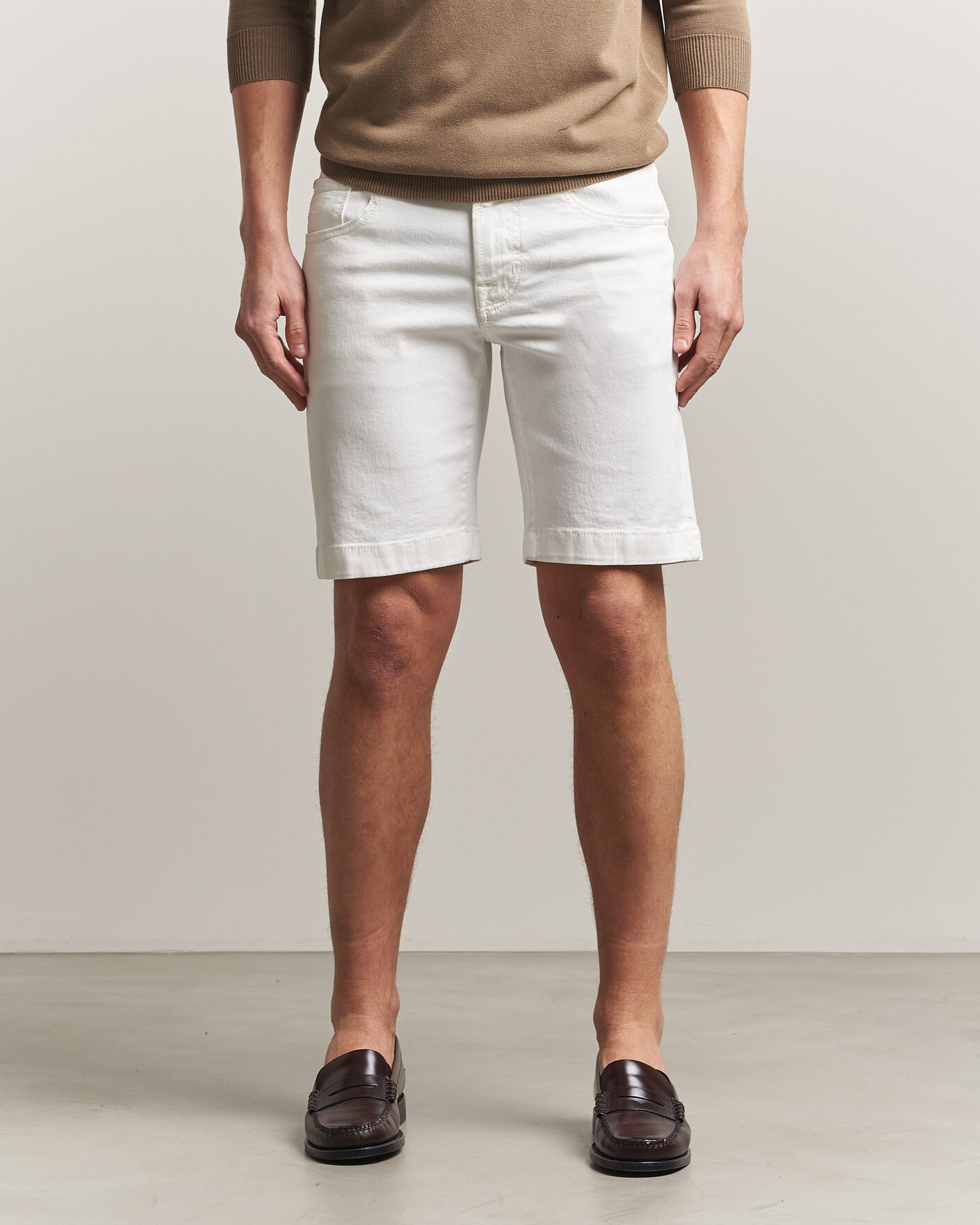 Men | Shorts | Jacob Cohën | Nicolas Bull Stretch Denim Shorts White