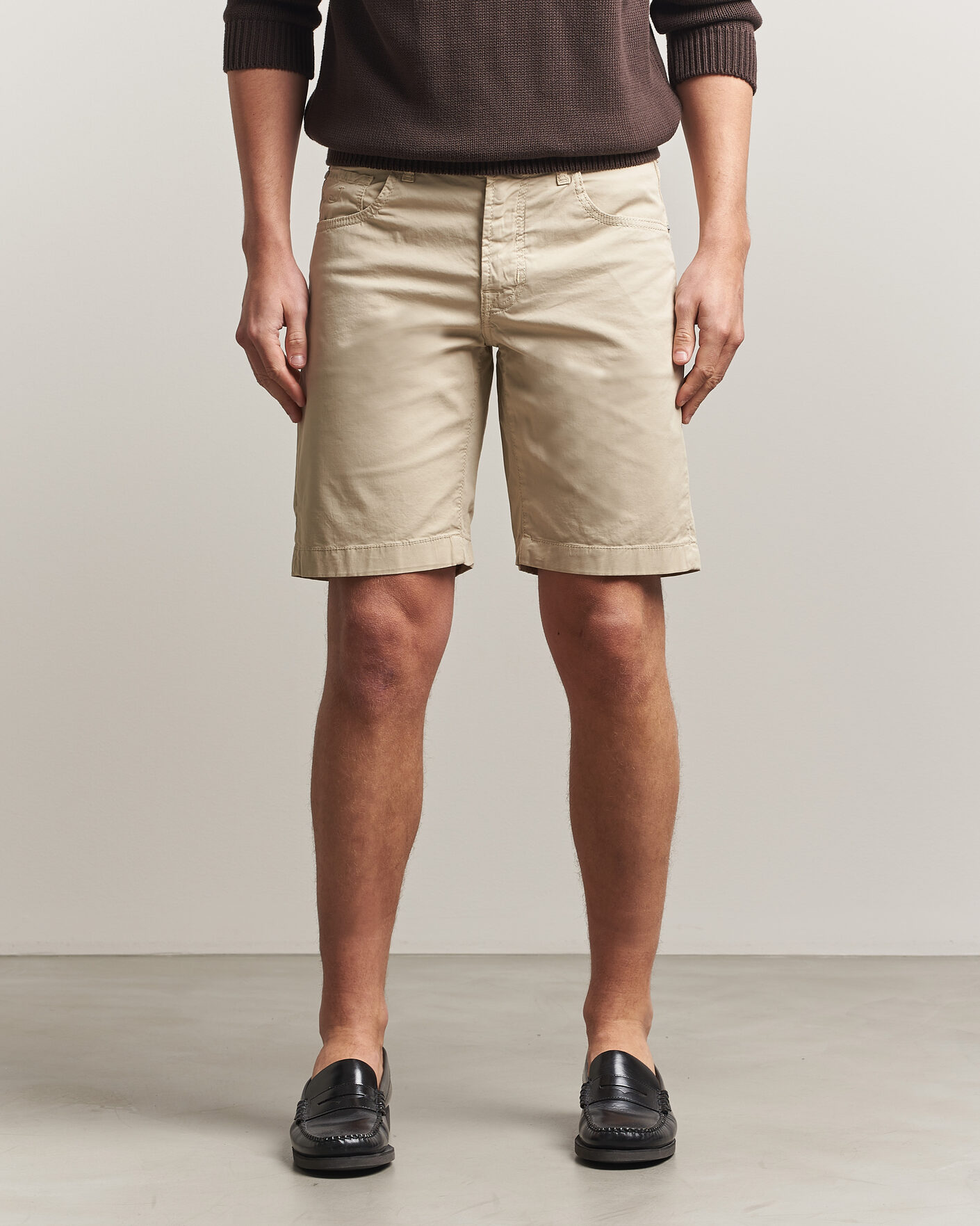 Men | Shorts | Jacob Cohën | Nicolas Cotton Gabardine Shorts Beige