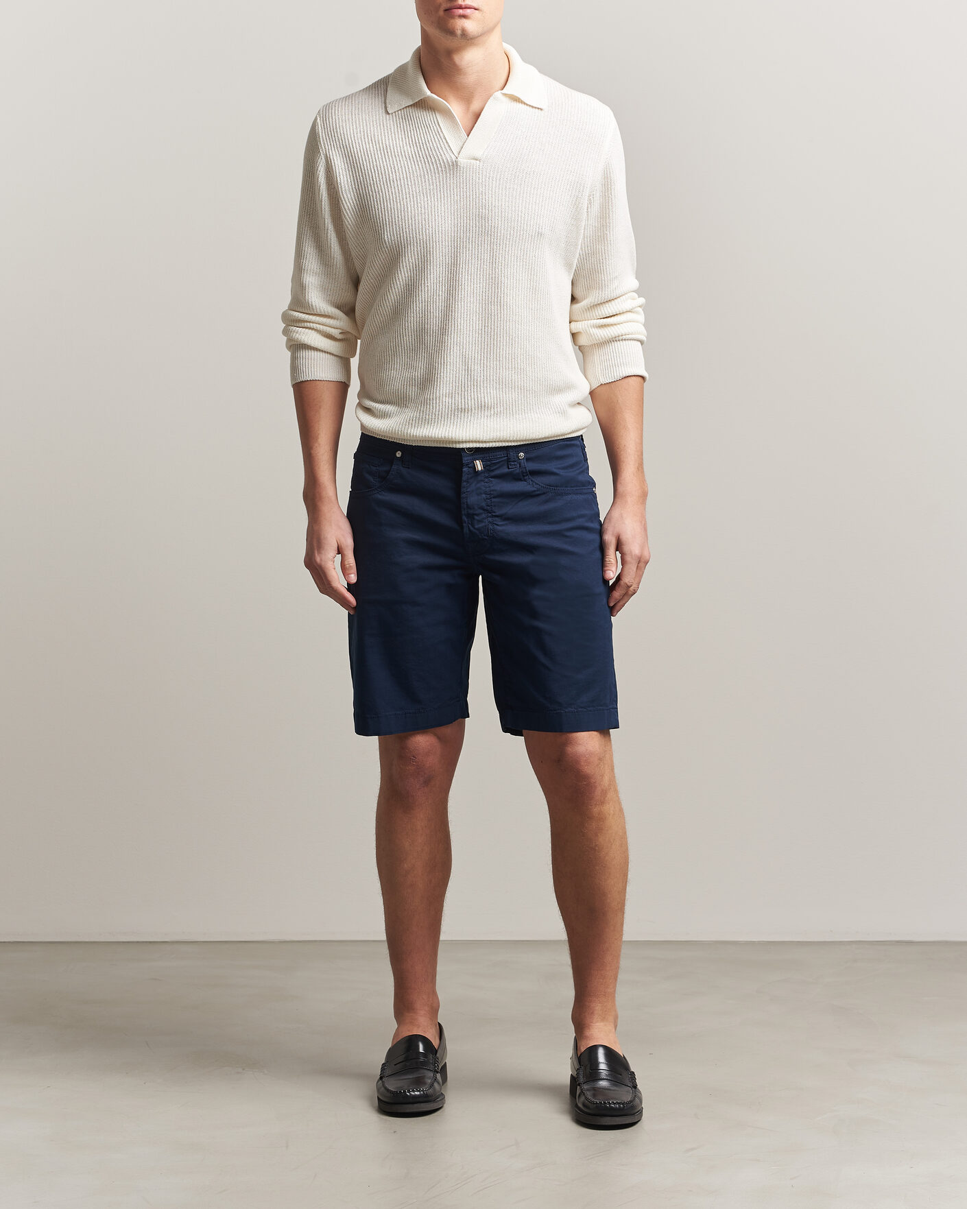 Men | Shorts | Jacob Cohën | Nicolas Cotton Gabardine Shorts Navy