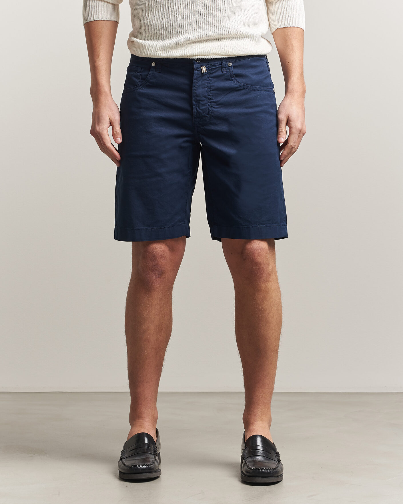 Men | Shorts | Jacob Cohën | Nicolas Cotton Gabardine Shorts Navy