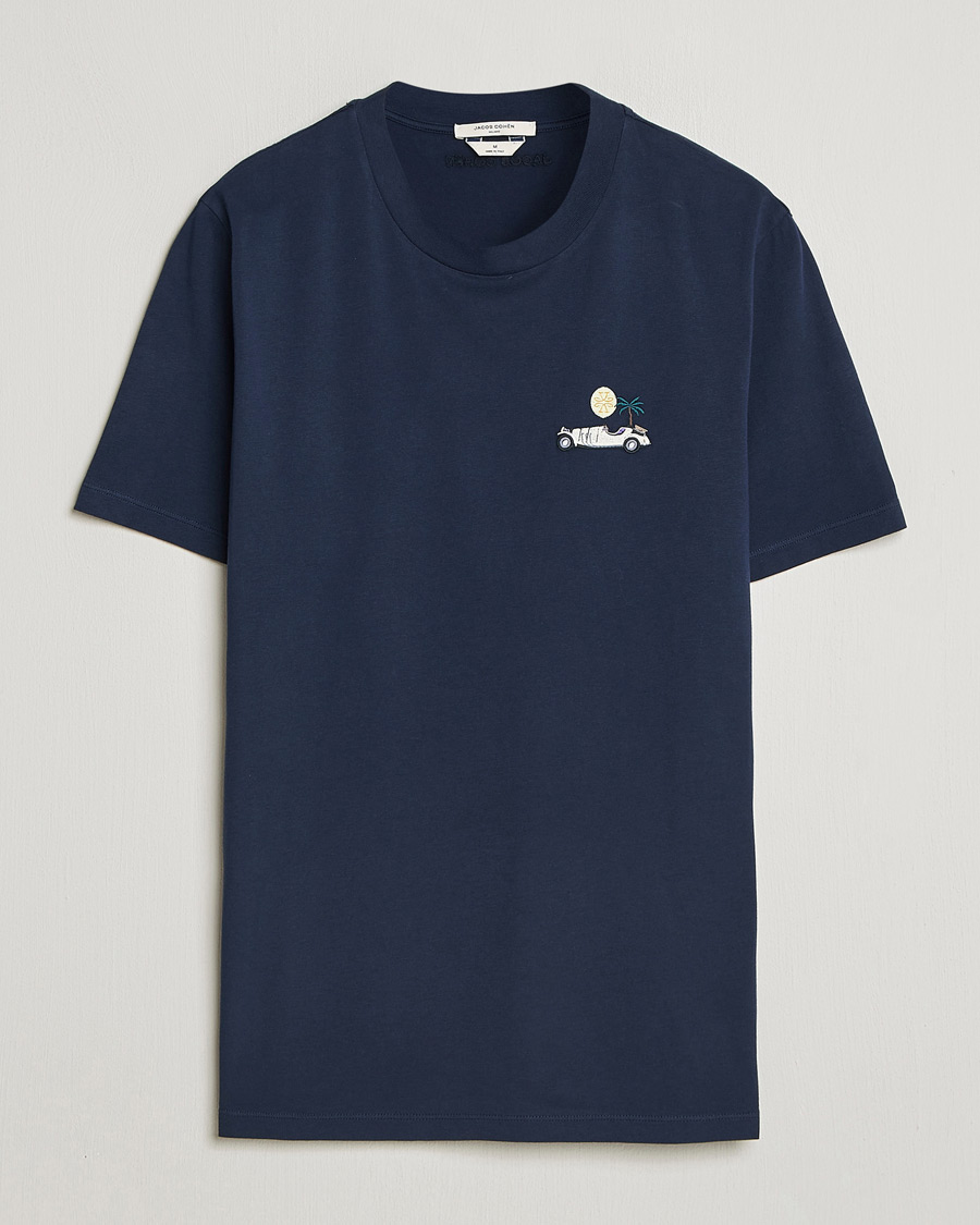Men | T-Shirts | Jacob Cohën | Cotton Logo T-Shirt Navy