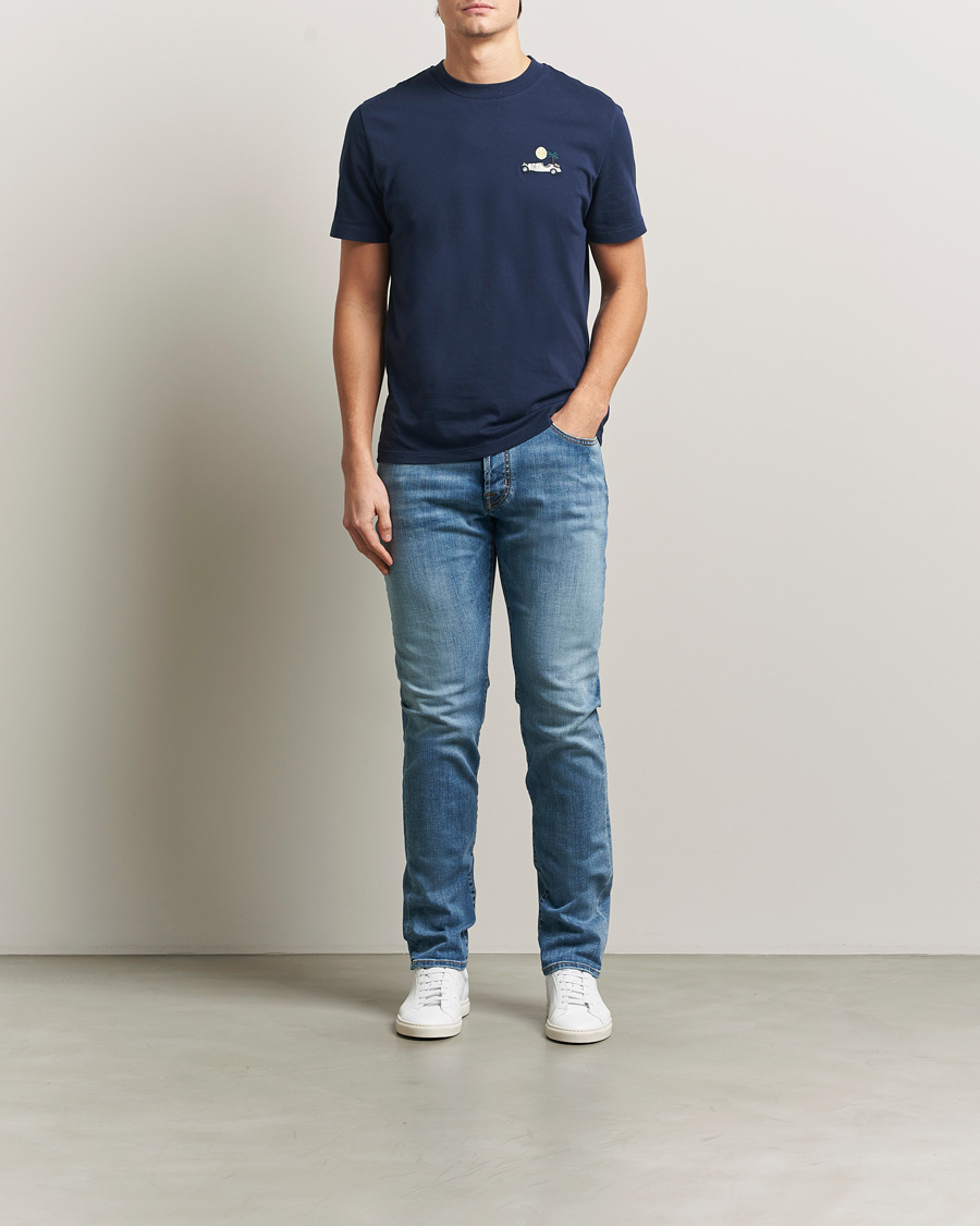 Men | T-Shirts | Jacob Cohën | Cotton Logo T-Shirt Navy