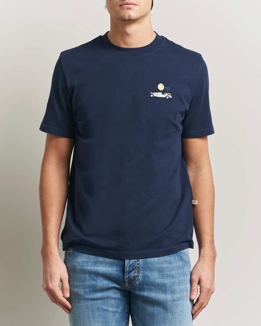 Men | T-Shirts | Jacob Cohën | Cotton Logo T-Shirt Navy