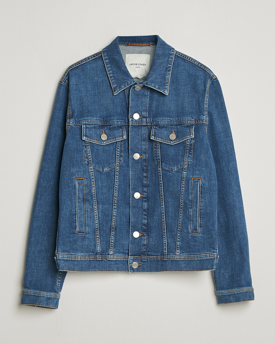 Men | Coats & Jackets | Jacob Cohën | Denim Trucker Jacket Mid Blue
