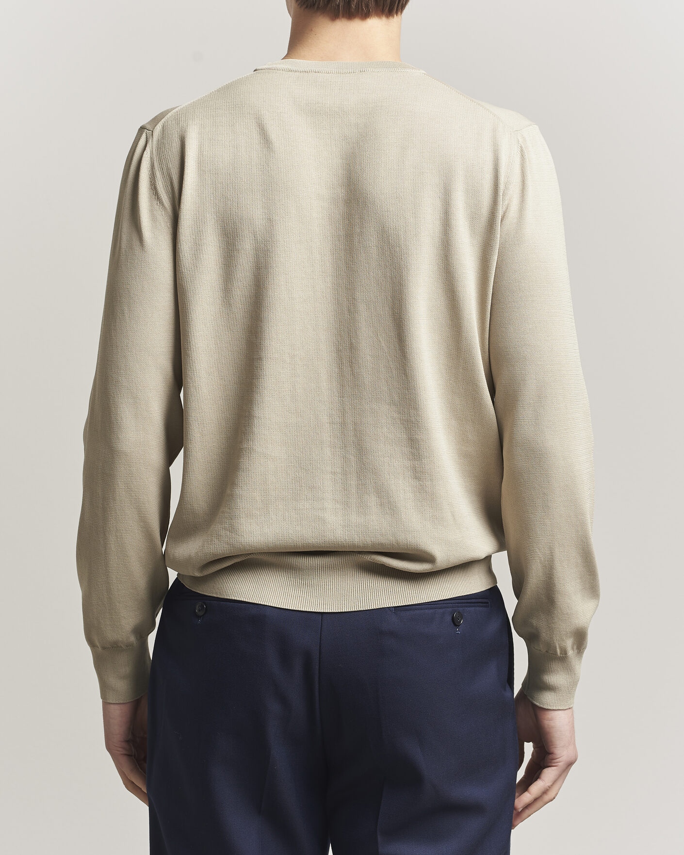 Men | Sweaters & Knitwear | Canali | Cotton Crew Neck Pullover Beige