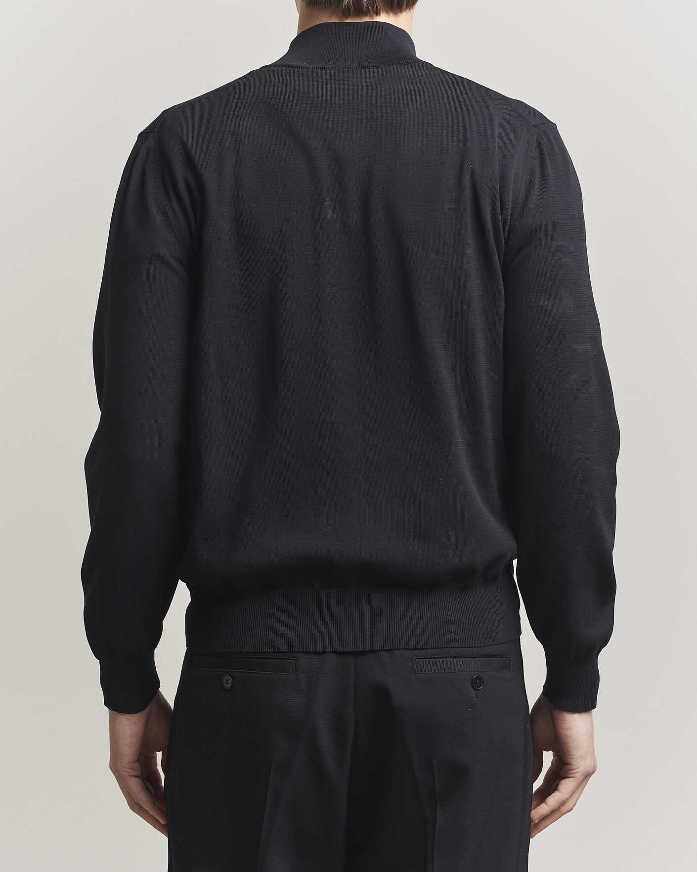 Men | Sweaters & Knitwear | Canali | Cotton Half Zip Black