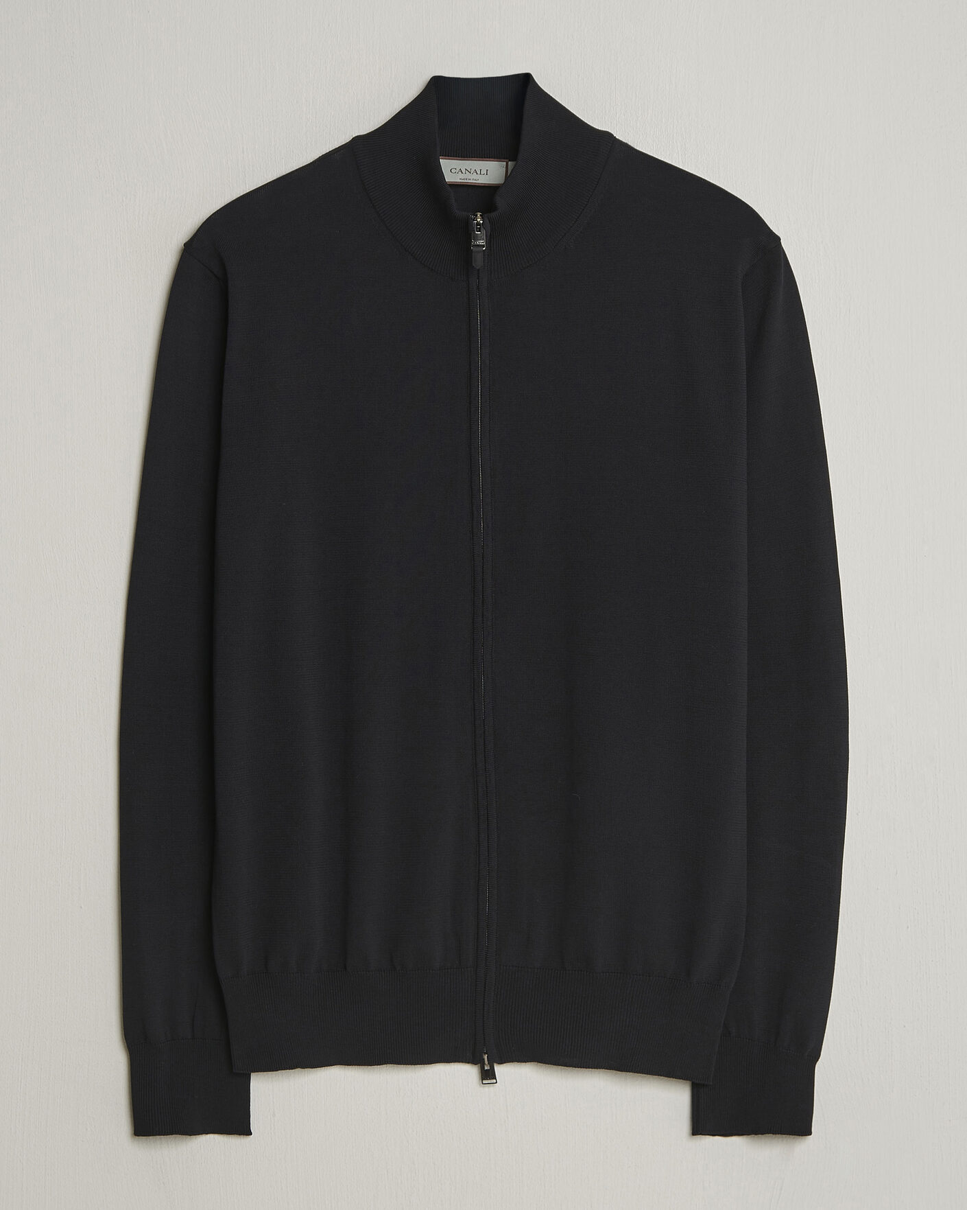 Men | Sweaters & Knitwear | Canali | Cotton Full Zip Black