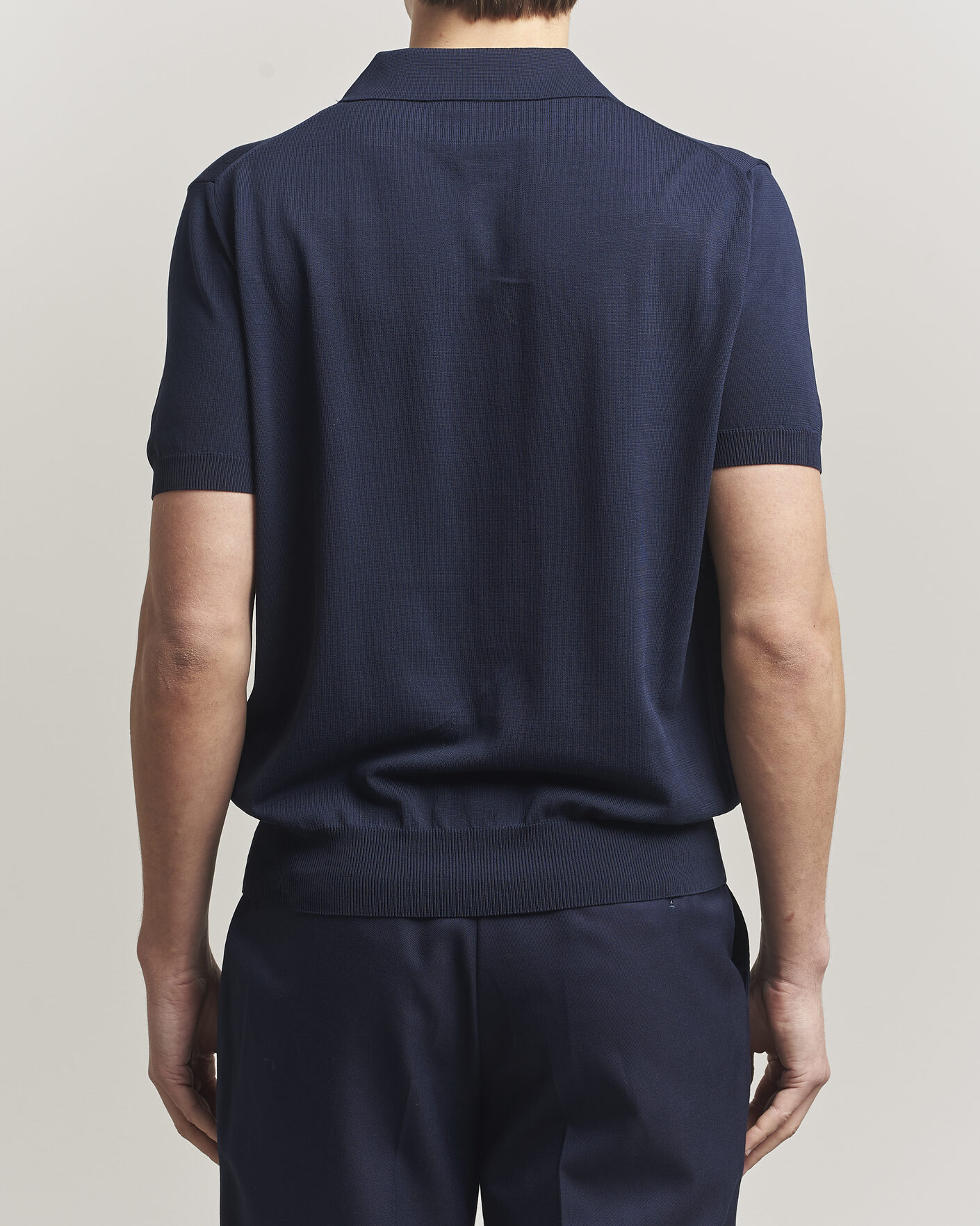 Men | Polo Shirts | Canali | Cotton Short Sleeve Polo Navy