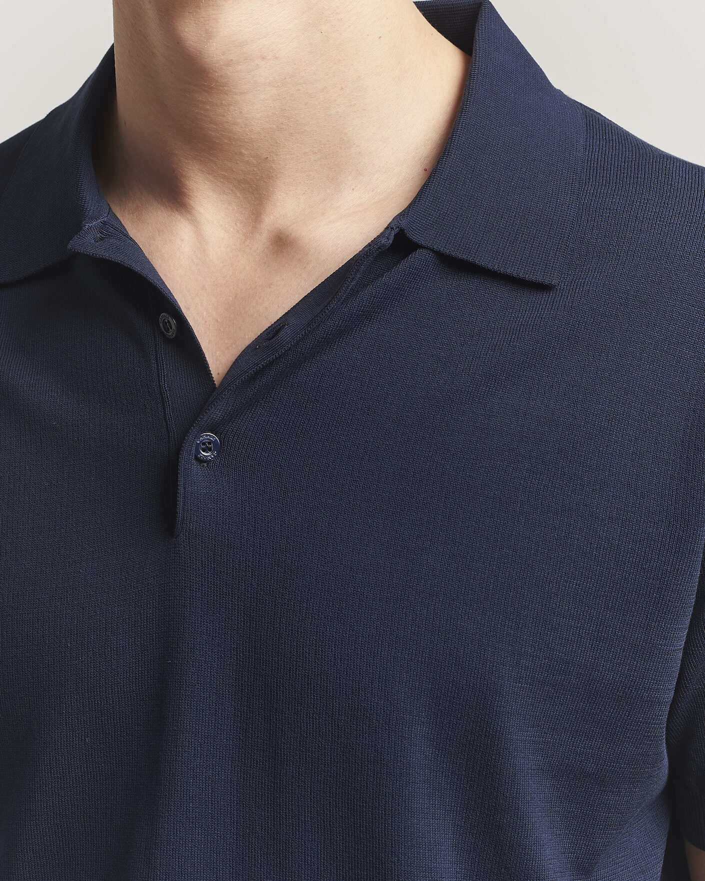Men | Polo Shirts | Canali | Cotton Short Sleeve Polo Navy