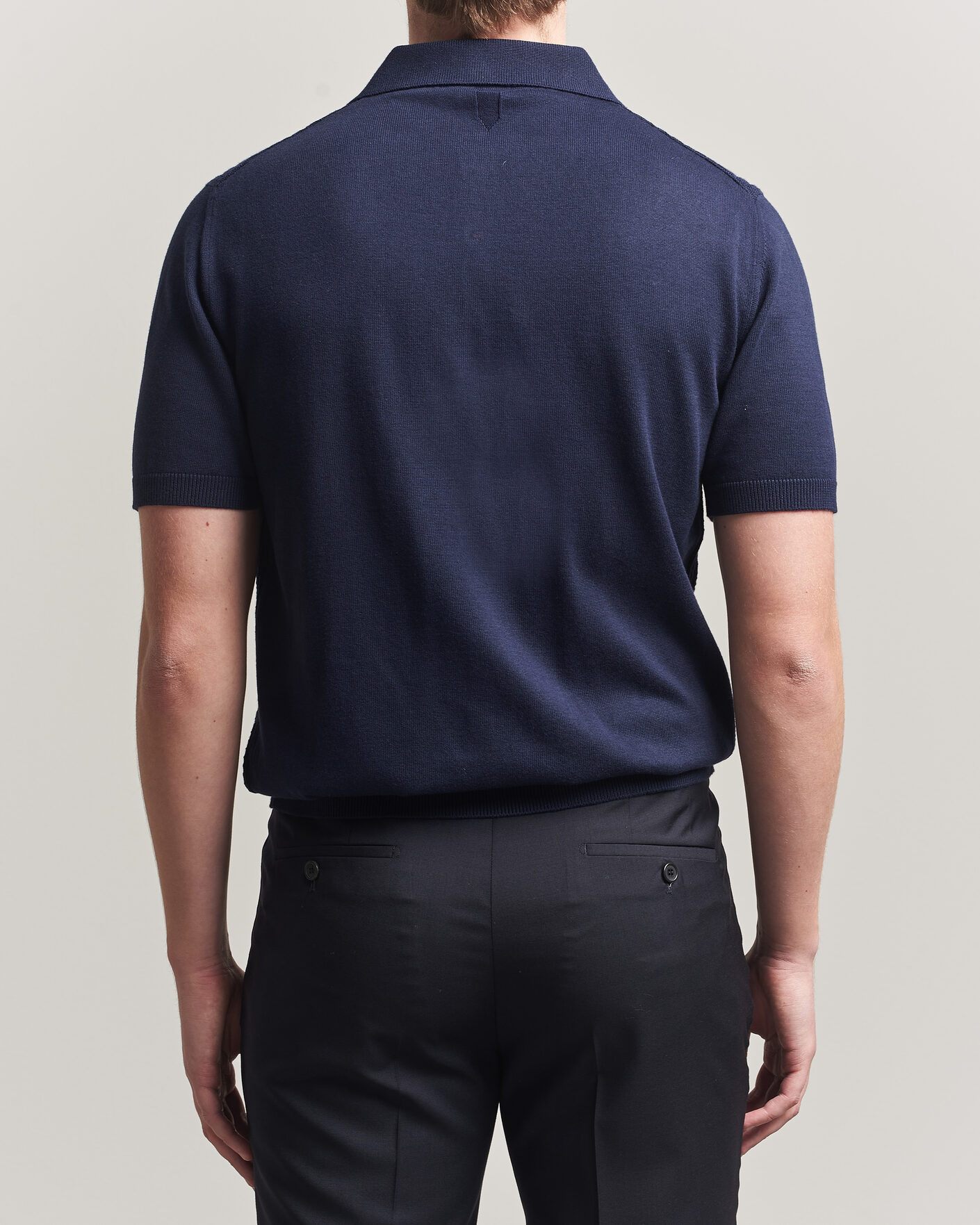 Men | Polo Shirts | Canali | Jacquard Short Sleeve Polo Navy
