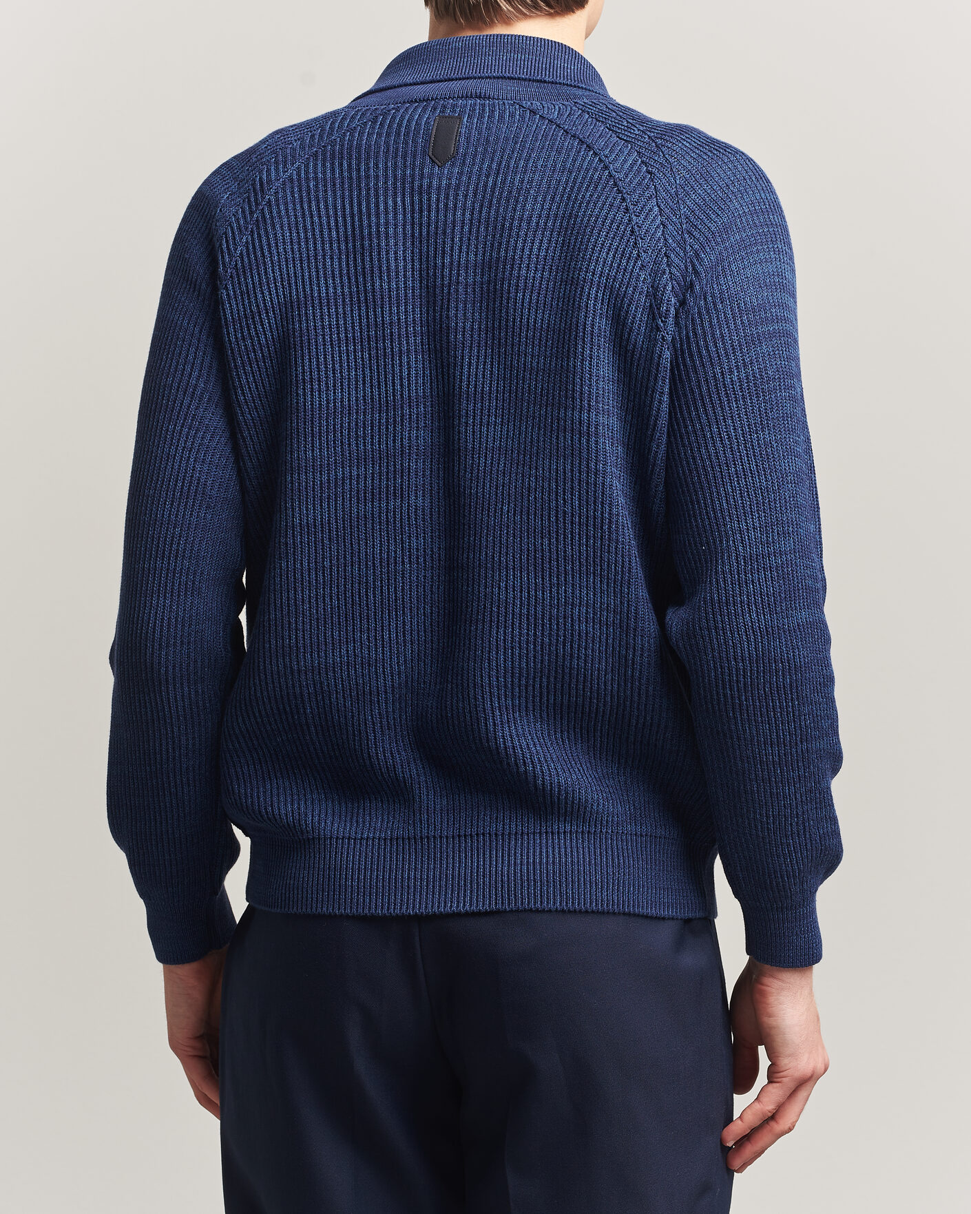Men | Sweaters & Knitwear | Canali | Rib Knit Shawl Cardigan Navy