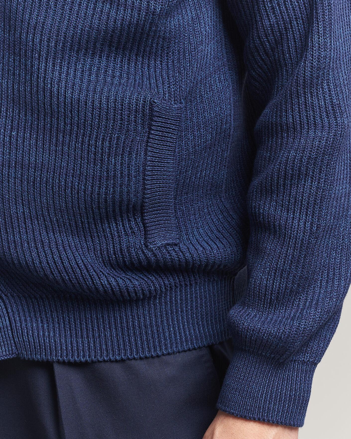 Men | Sweaters & Knitwear | Canali | Rib Knit Shawl Cardigan Navy