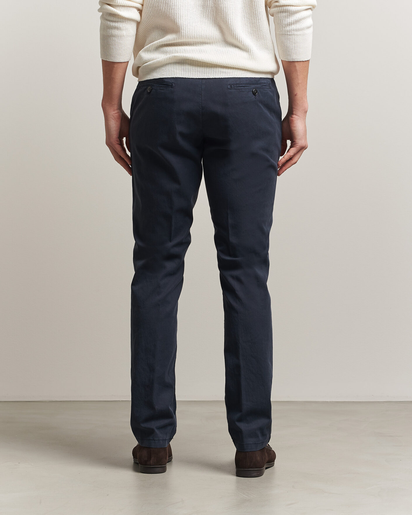 Men | Trousers | Canali | Regular Fit Cotton/Stretch Chinos Navy