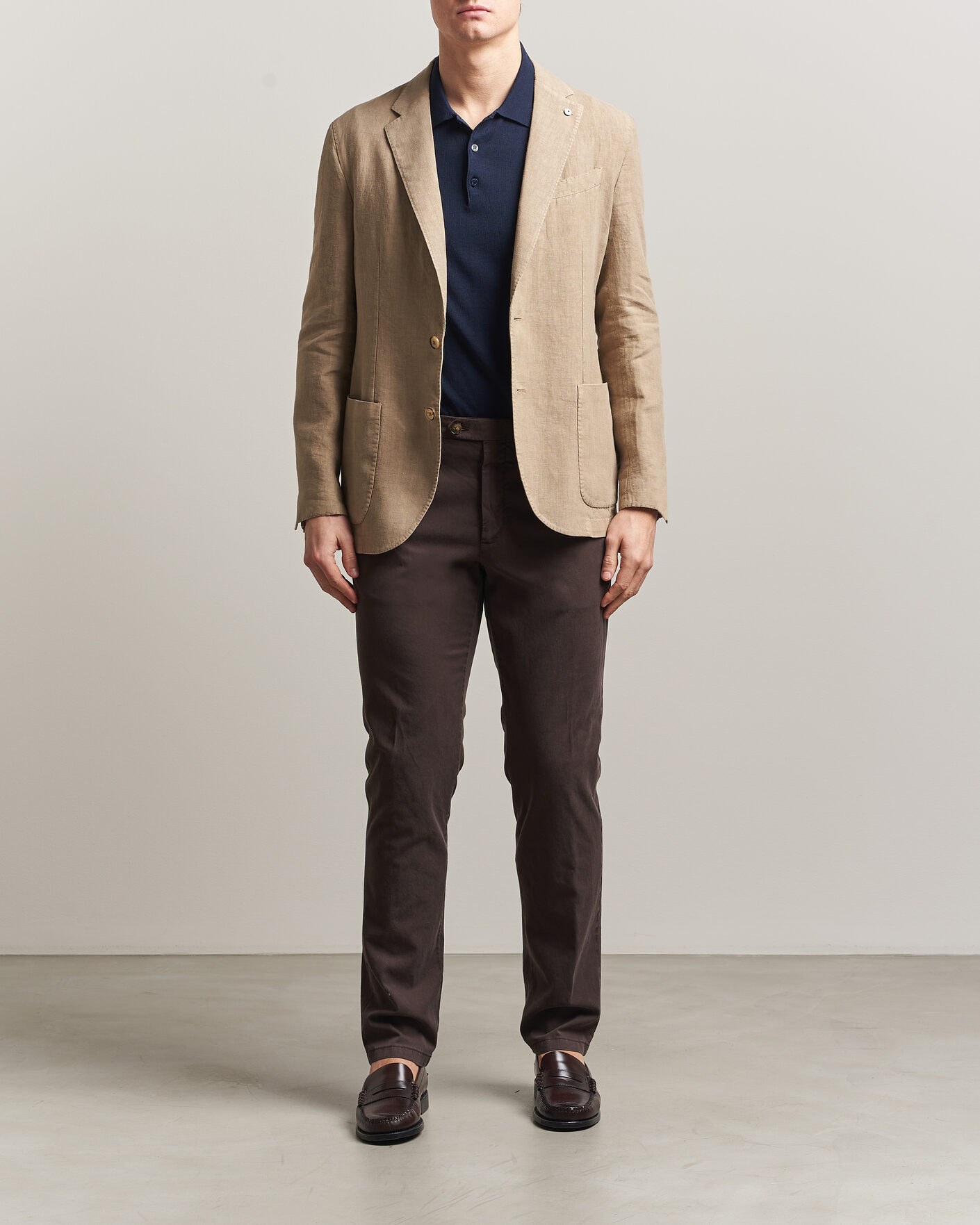 Men | Trousers | Canali | Regular Fit Cotton/Stretch Chinos Dark Brown