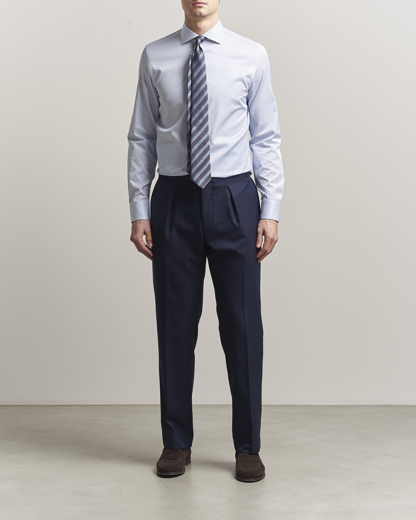 Men | Shirts | Canali | Slim Fit Impeccabile Shirt Blue Stripe