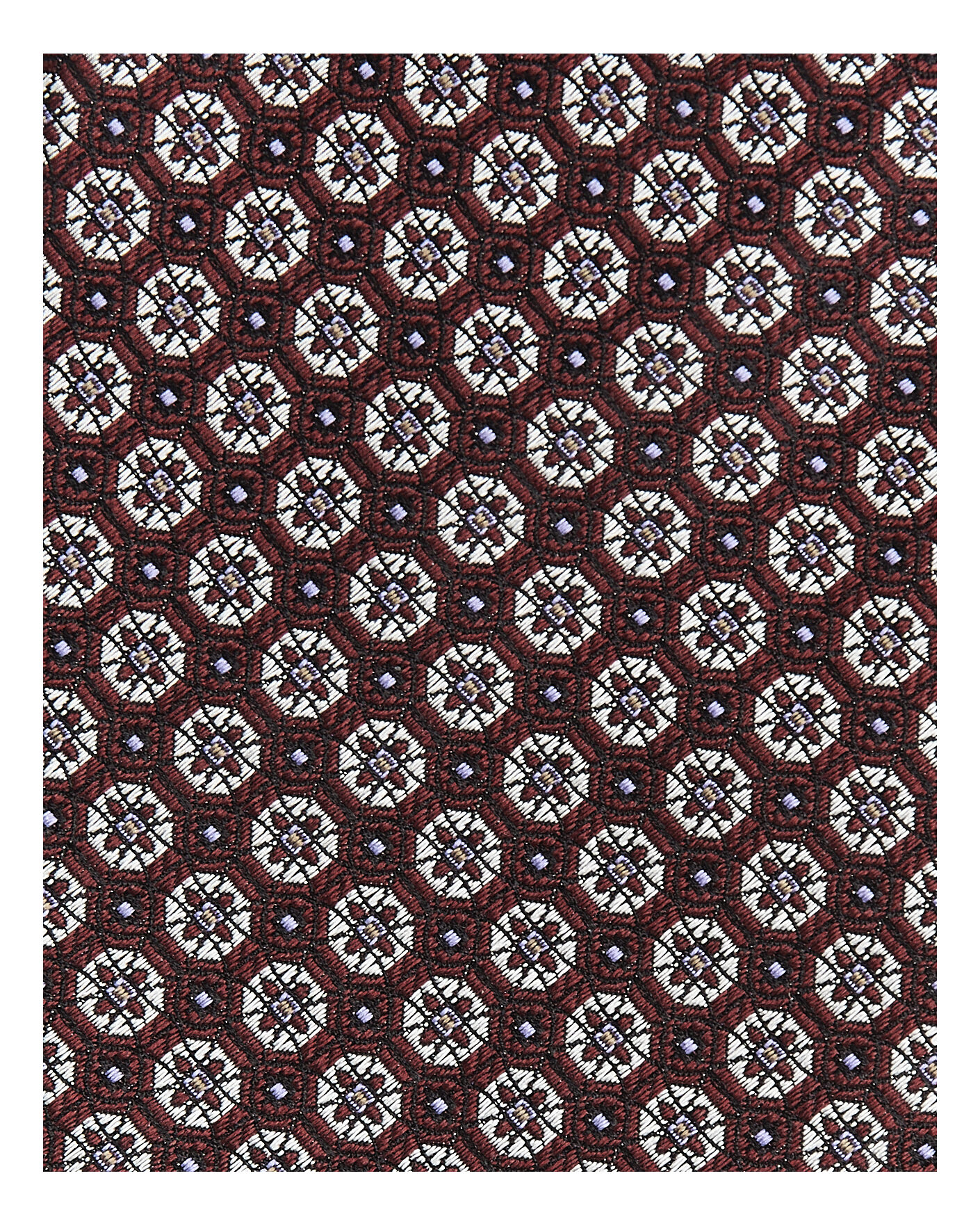 Men | Ties | Canali | Jacquard Flower Silk Tie Burgundy
