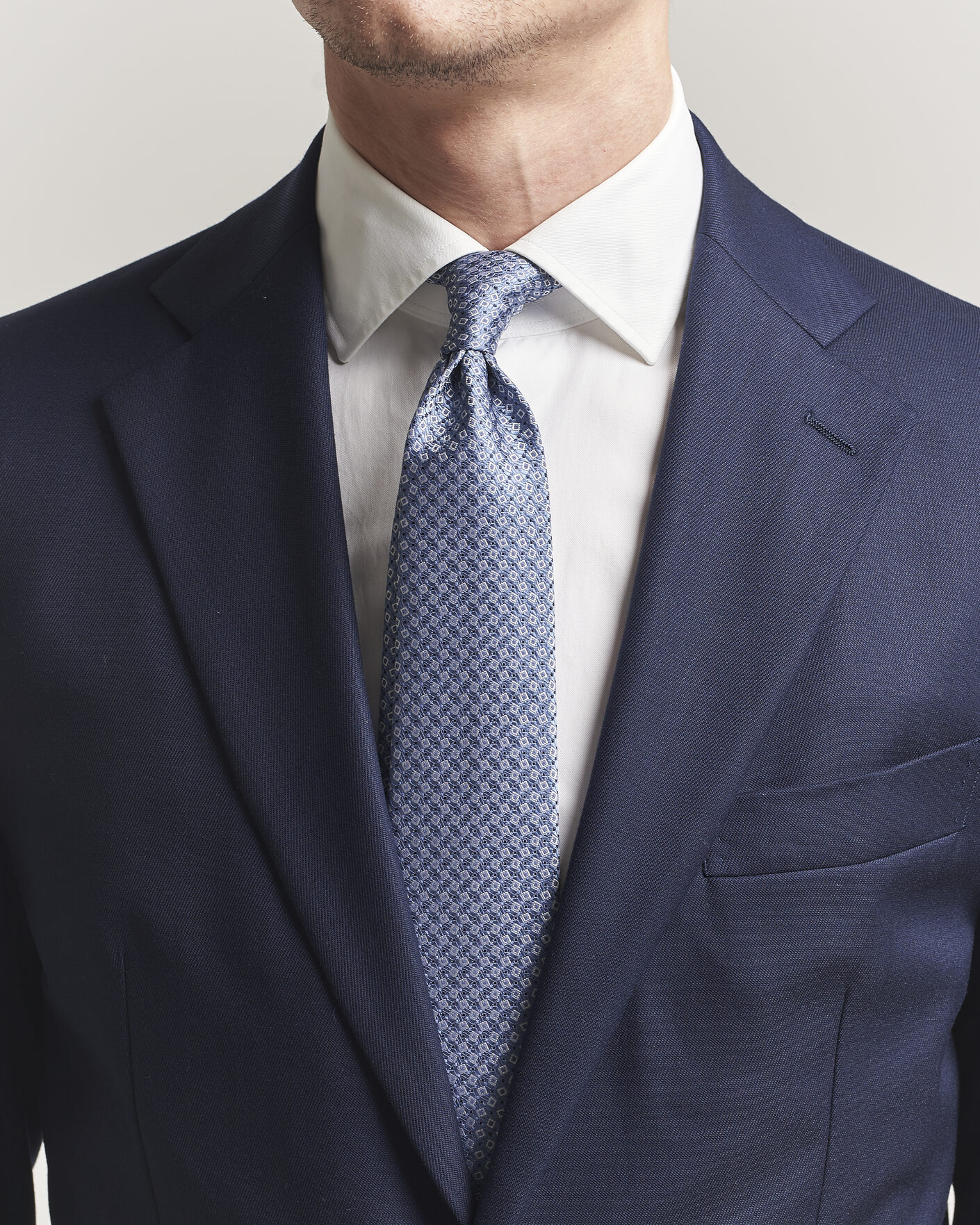 Men | Ties | Canali | Micro Structure Silk Tie Light Blue