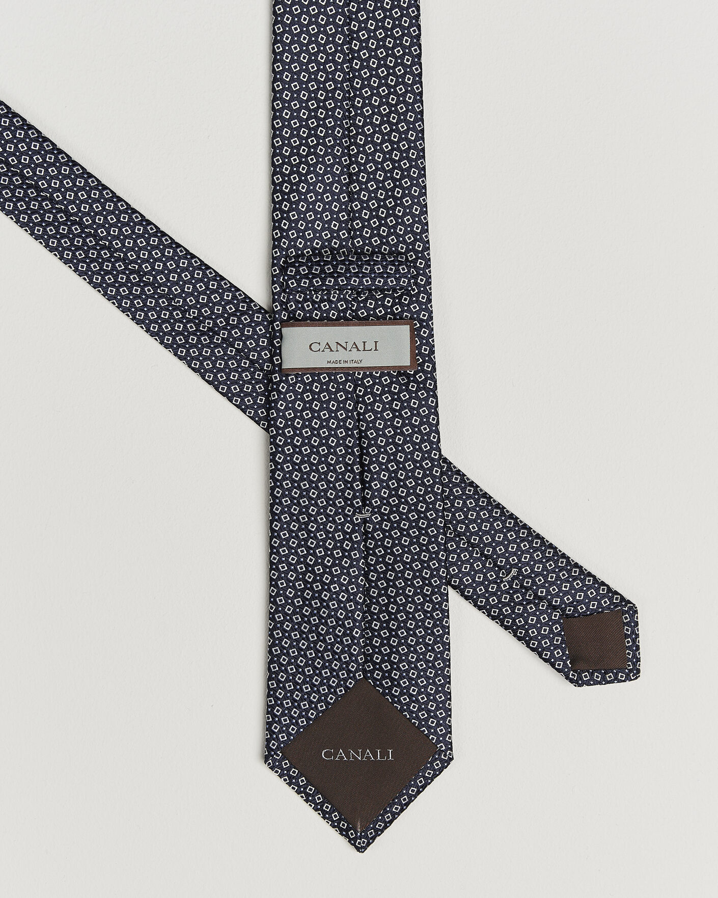 Men | Ties | Canali | Micro Structure Silk Tie Navy