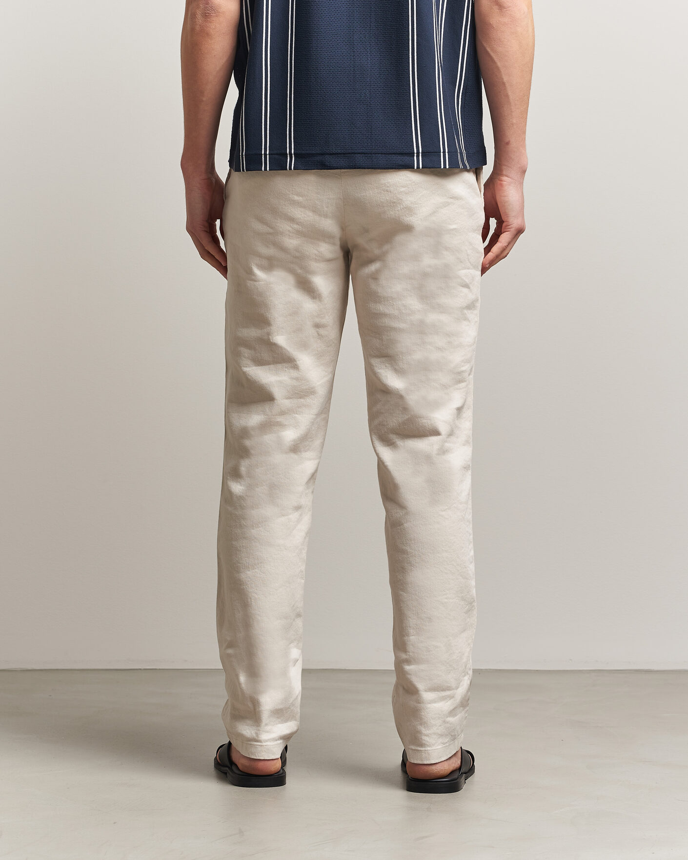 Men | Trousers | J.Lindeberg | Logan Stretch Linen Pants Moonbeam