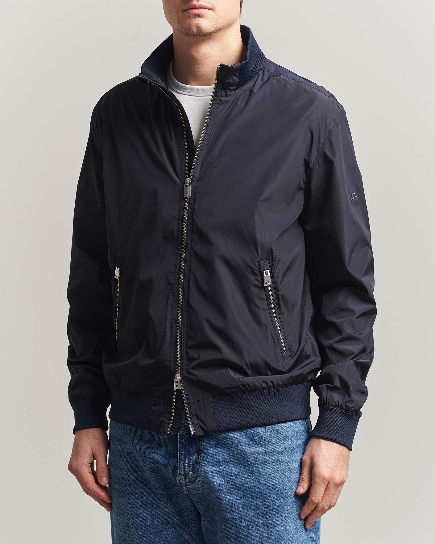 Fred Perry Textured Tennis Bomber Jacket Navy at CareOfCarl.com