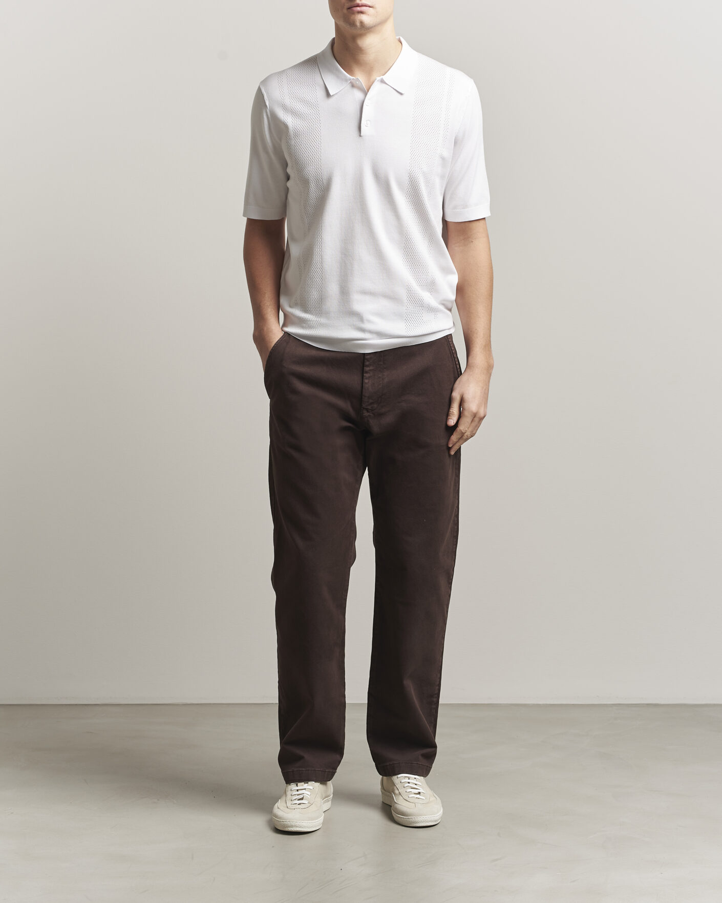 Men | Polo Shirts | J.Lindeberg | Reymond Knit Polo White