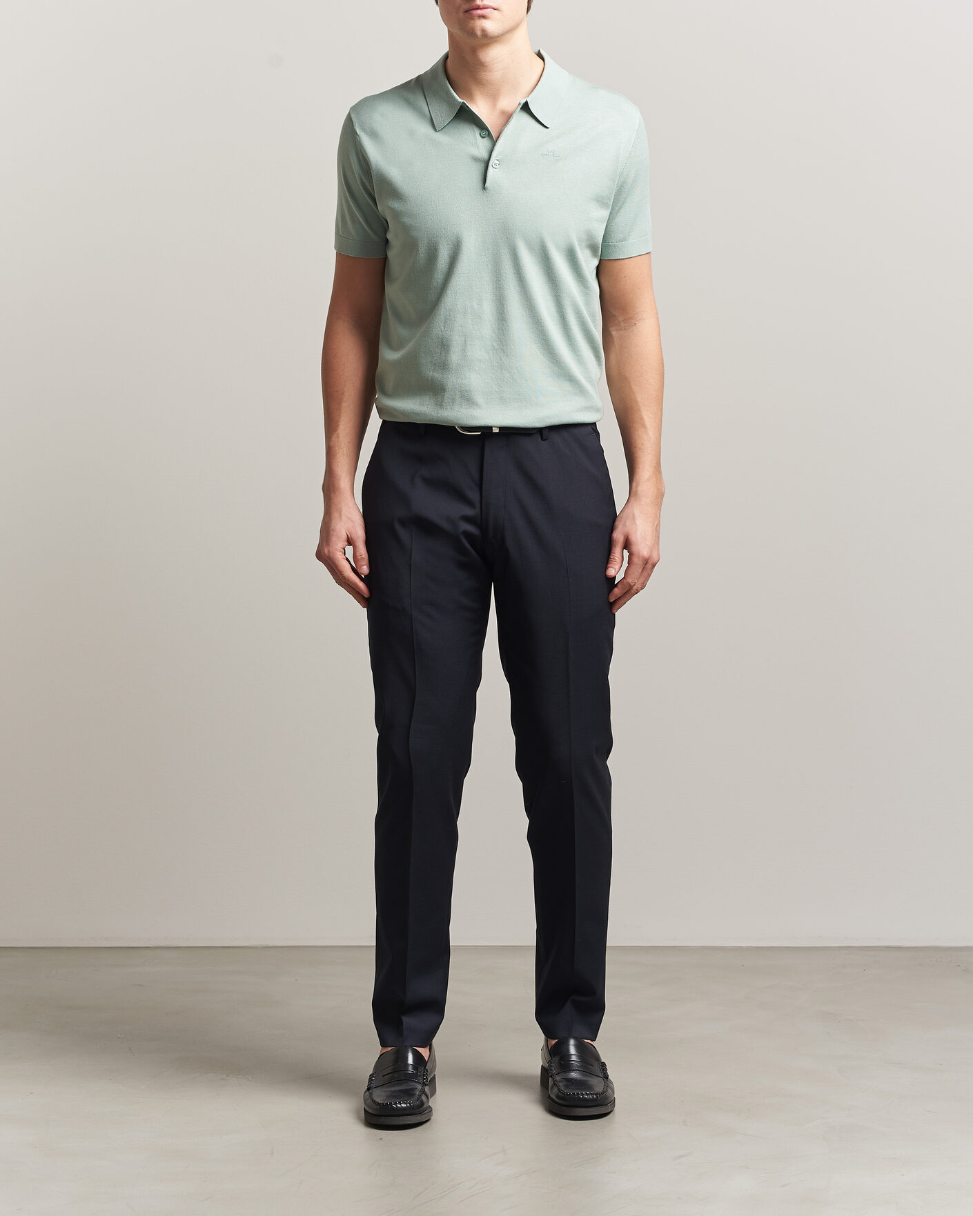 Men | Polo Shirts | J.Lindeberg | Ridge Knitted Polo Jadeite