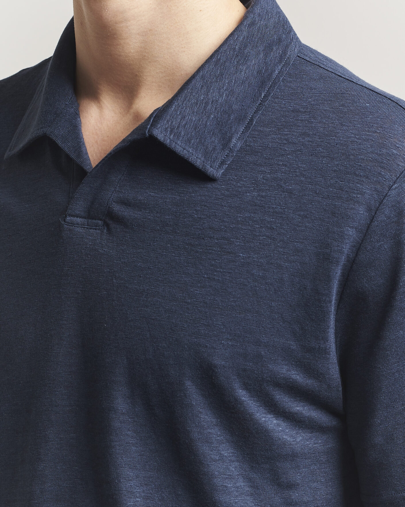 Men | Polo Shirts | J.Lindeberg | Roy Linen Polo JL Navy