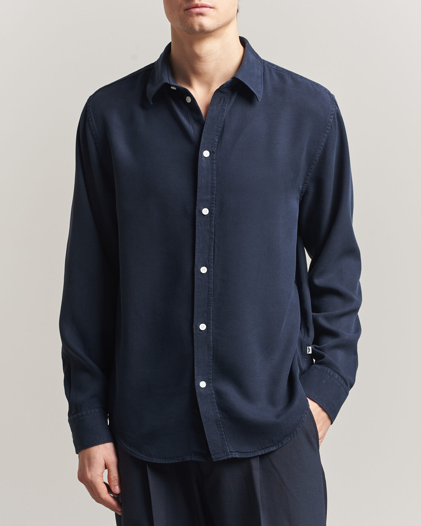 Men | Shirts | J.Lindeberg | Zachary Tencel Shirt JL Navy