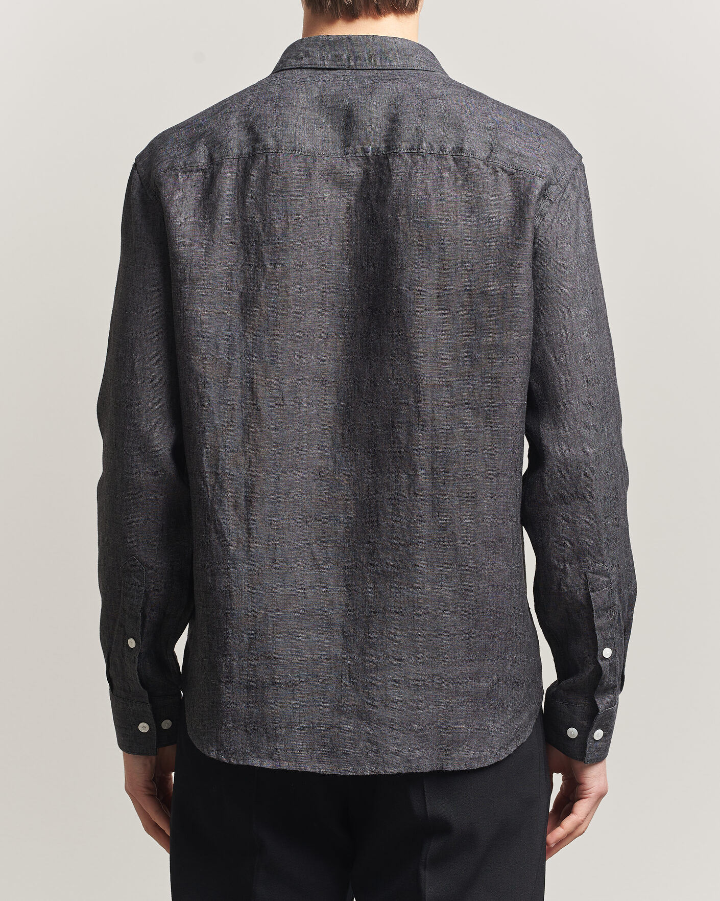Men | Shirts | J.Lindeberg | Marlon Linen Melange Shirt Black