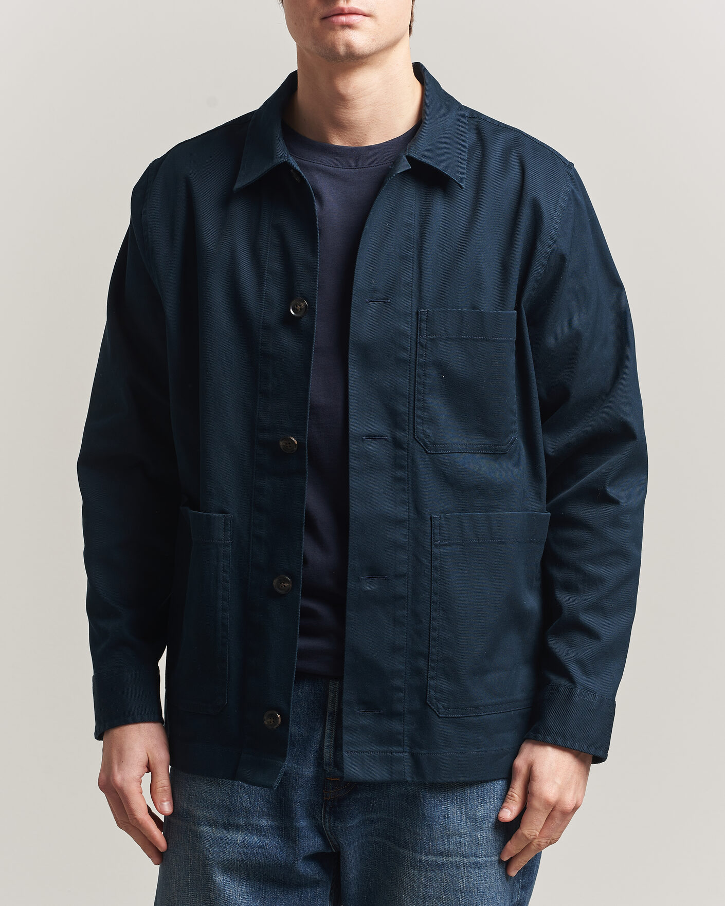 Men | Shirts | J.Lindeberg | Easton Cotton Overshirt JL Navy