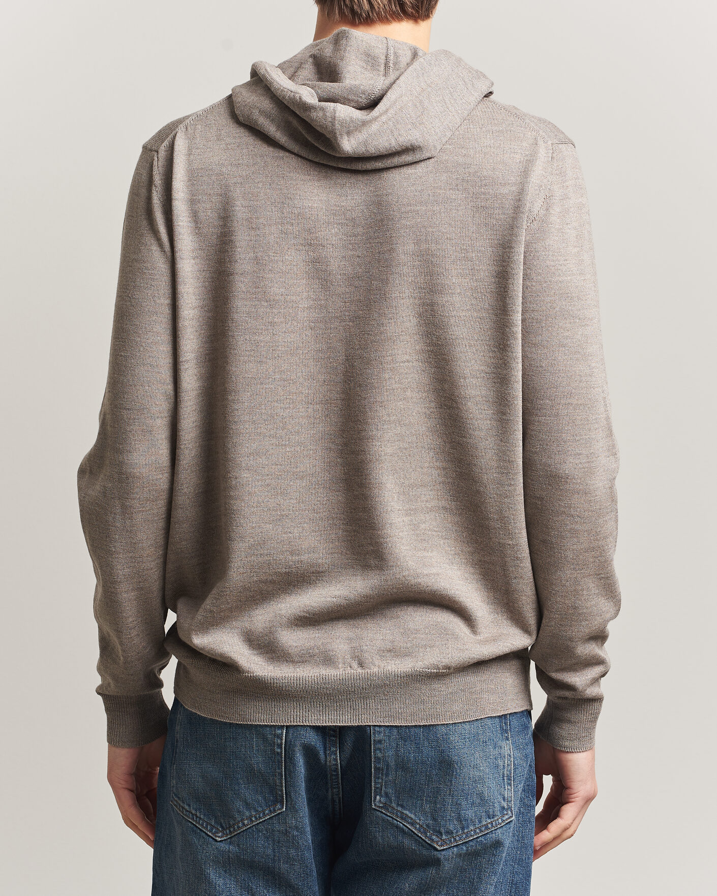 Men | Sweaters & Knitwear | J.Lindeberg | Karl Merino Hoodie Brindle Melange