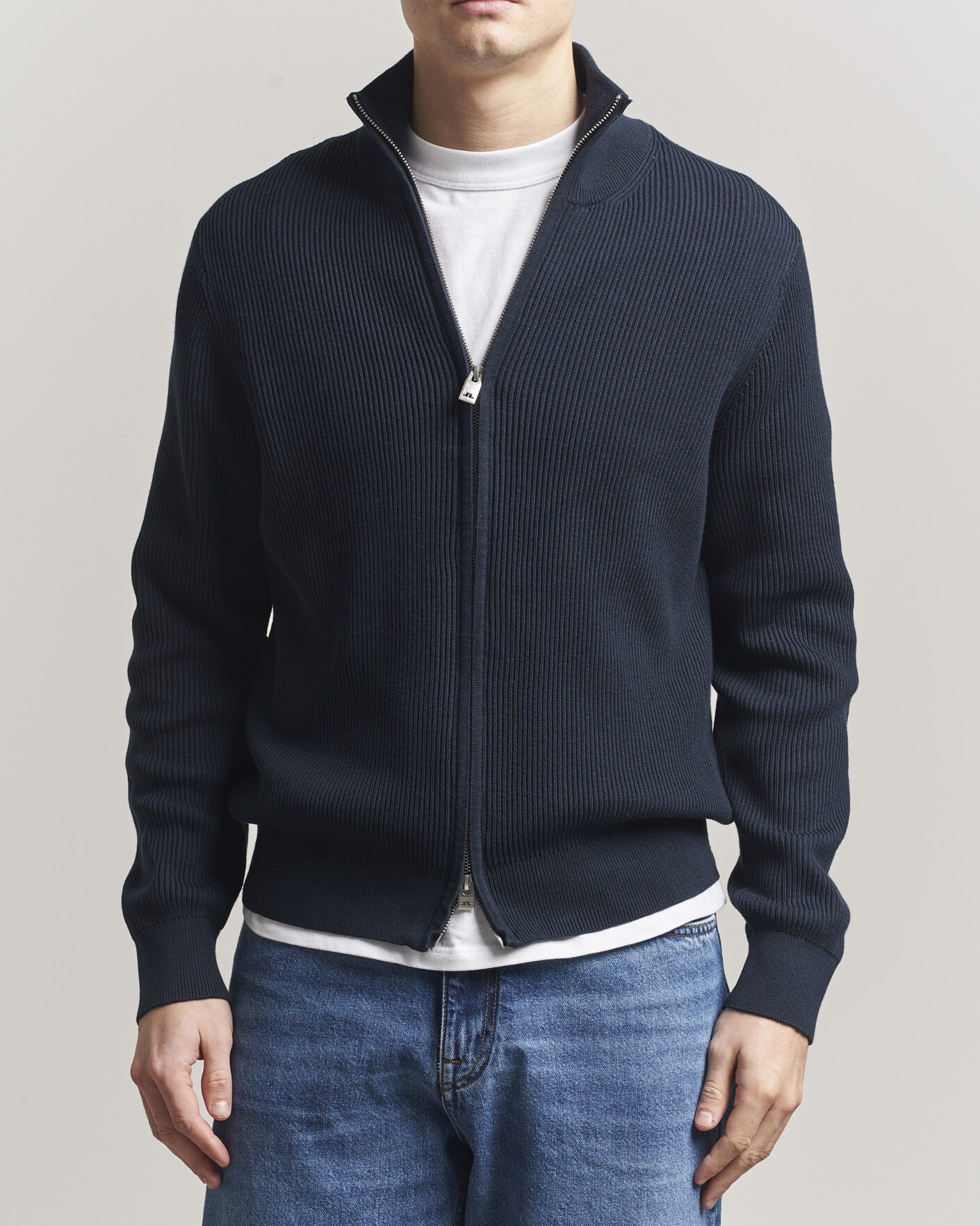 Men | Sweaters & Knitwear | J.Lindeberg | Alexis Full Zip Cardigan JL Navy