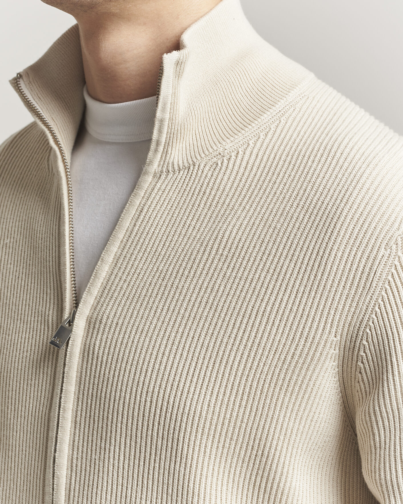 Men | Sweaters & Knitwear | J.Lindeberg | Alexis Full Zip Cardigan Moonbeam