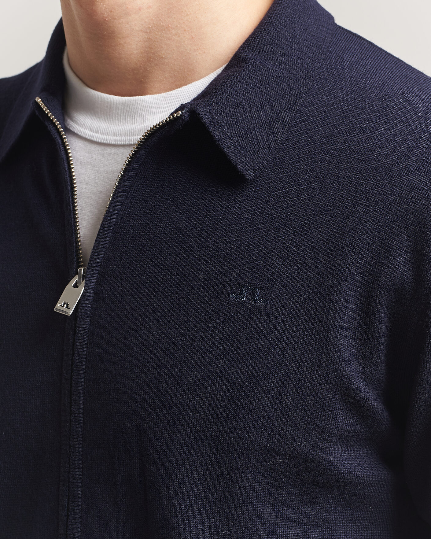 Men | Sweaters & Knitwear | J.Lindeberg | Kaleb Merino Cardigan JL Navy