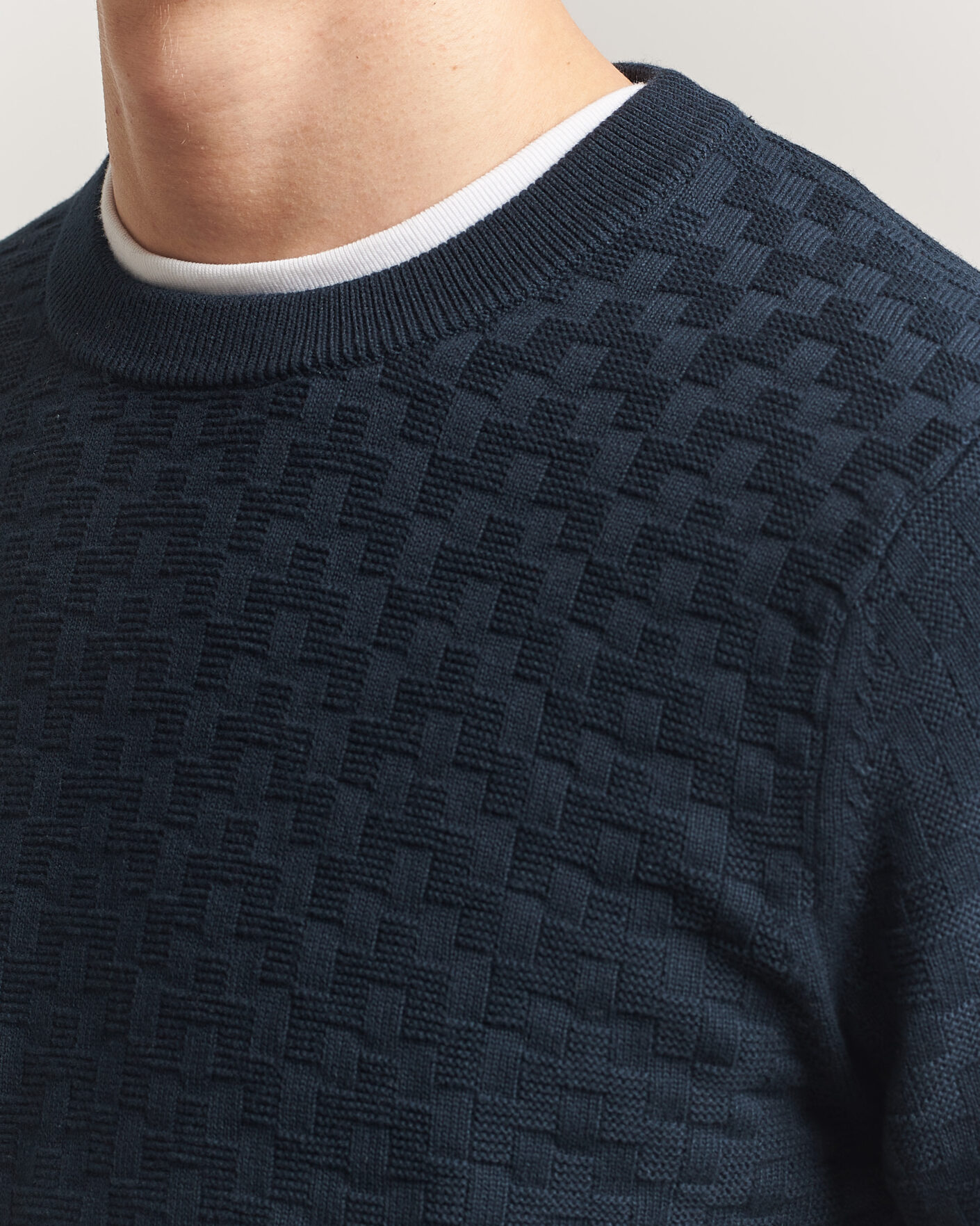 Men | Sweaters & Knitwear | J.Lindeberg | Arthur Knit Cotton Sweater JL Navy