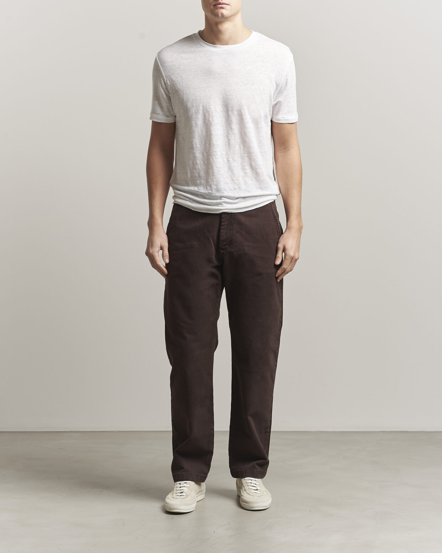 Men | T-Shirts | J.Lindeberg | Coma Linen T-Shirt White