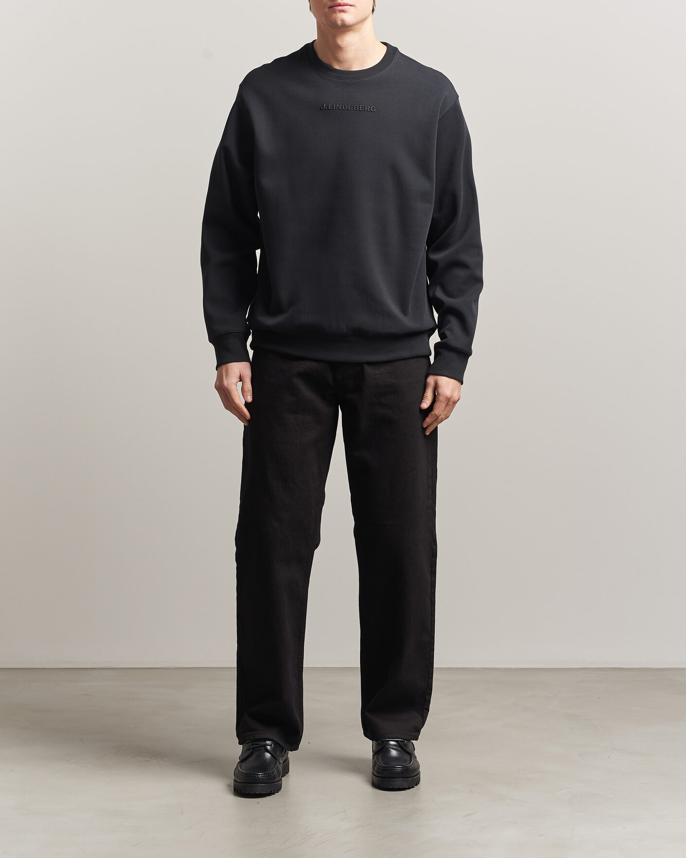 Men | Sweaters & Knitwear | J.Lindeberg | Club Crew Neck Black