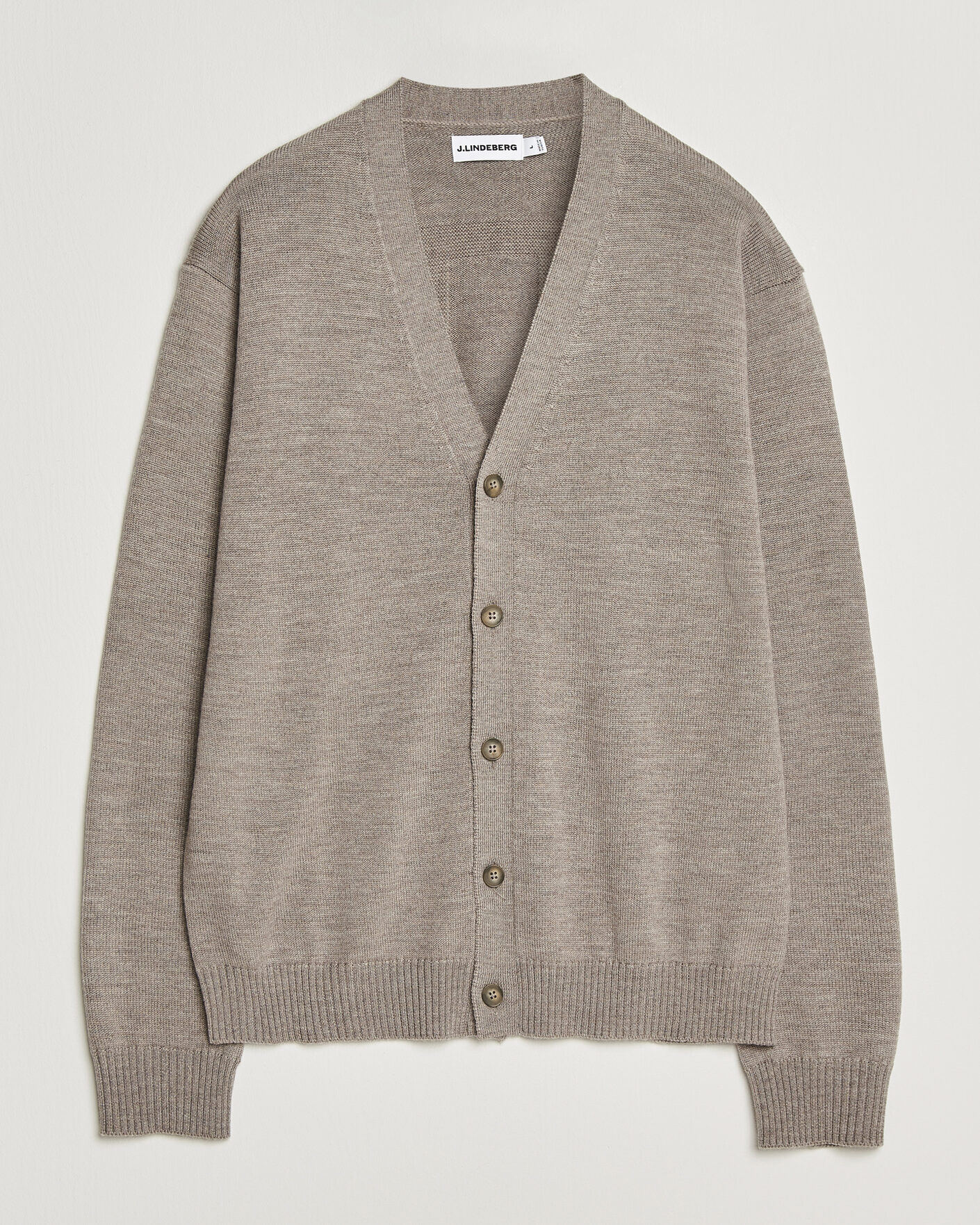 Men | Sweaters & Knitwear | J.Lindeberg | Jared Merino Cardigan Brindle Melange