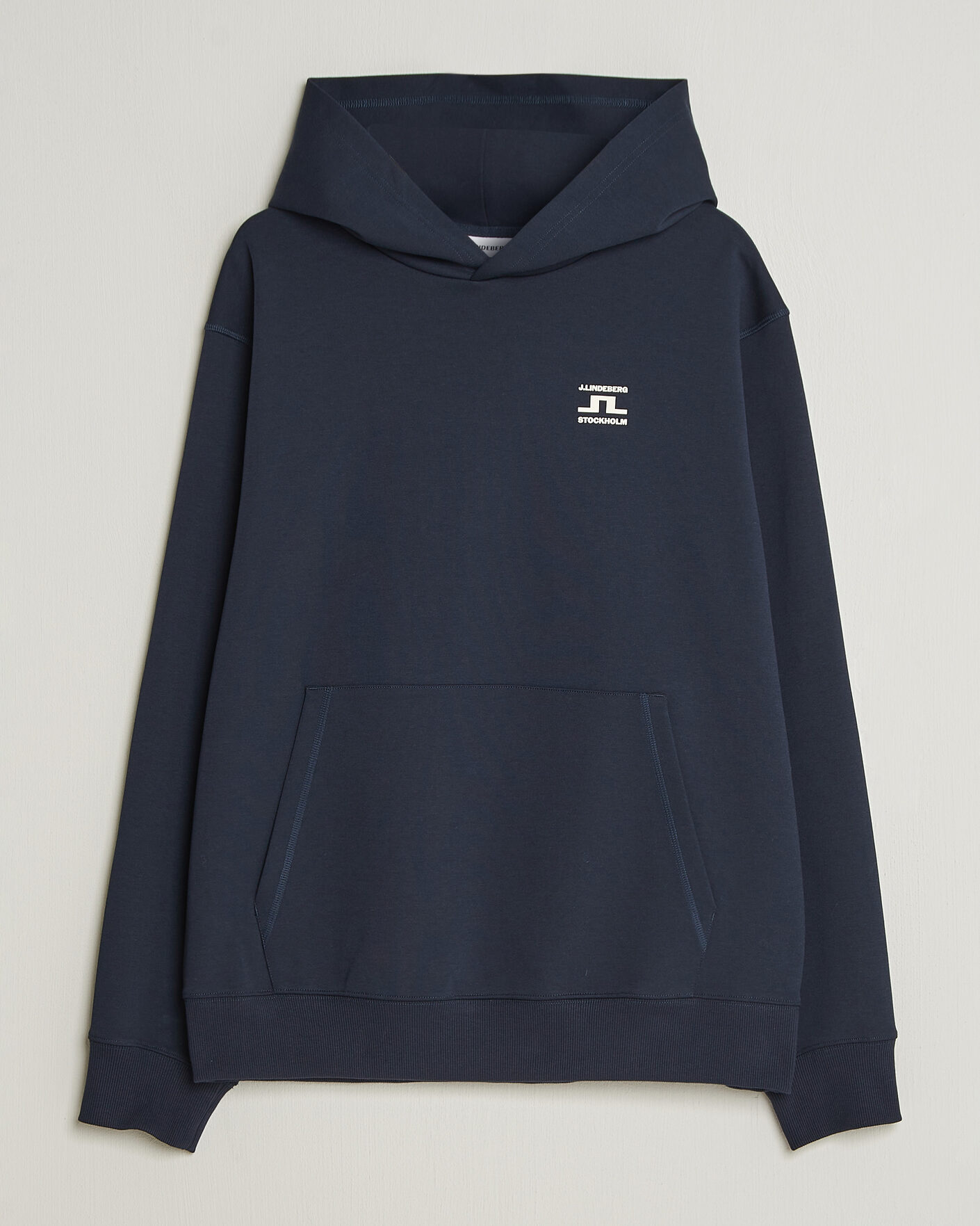 Men | Sweaters & Knitwear | J.Lindeberg | Club Printed Hoodie JL Navy