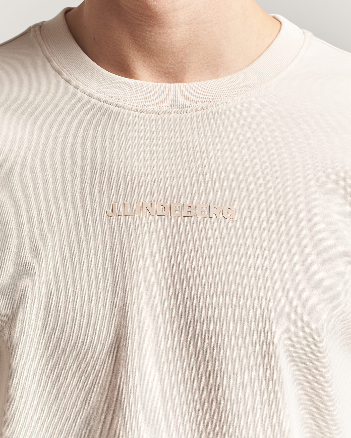 Men | T-Shirts | J.Lindeberg | Hale Heavy Logo T-Shirt Moonbeam