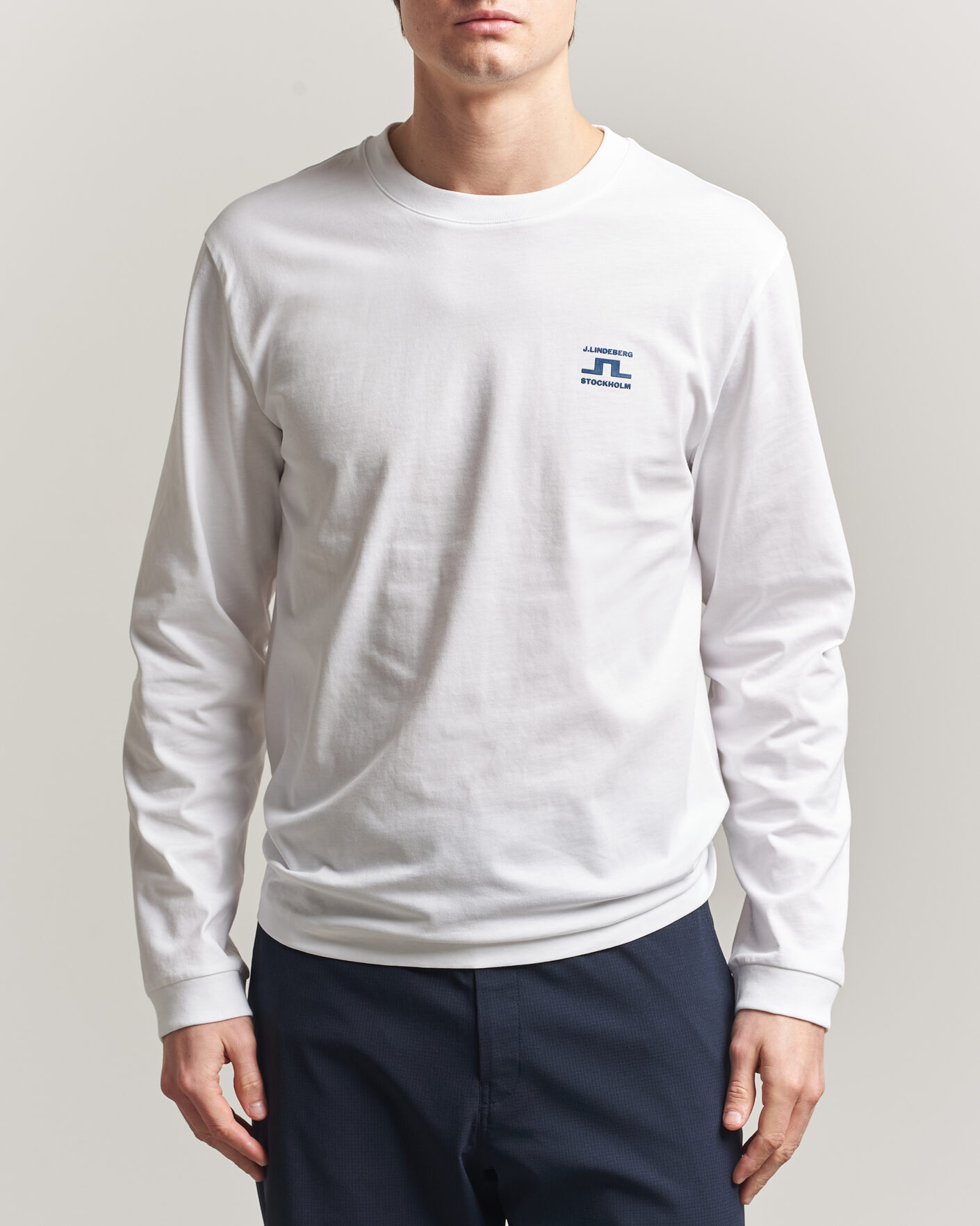 Men | T-Shirts | J.Lindeberg | Parcie Long Sleeve T-Shirt White