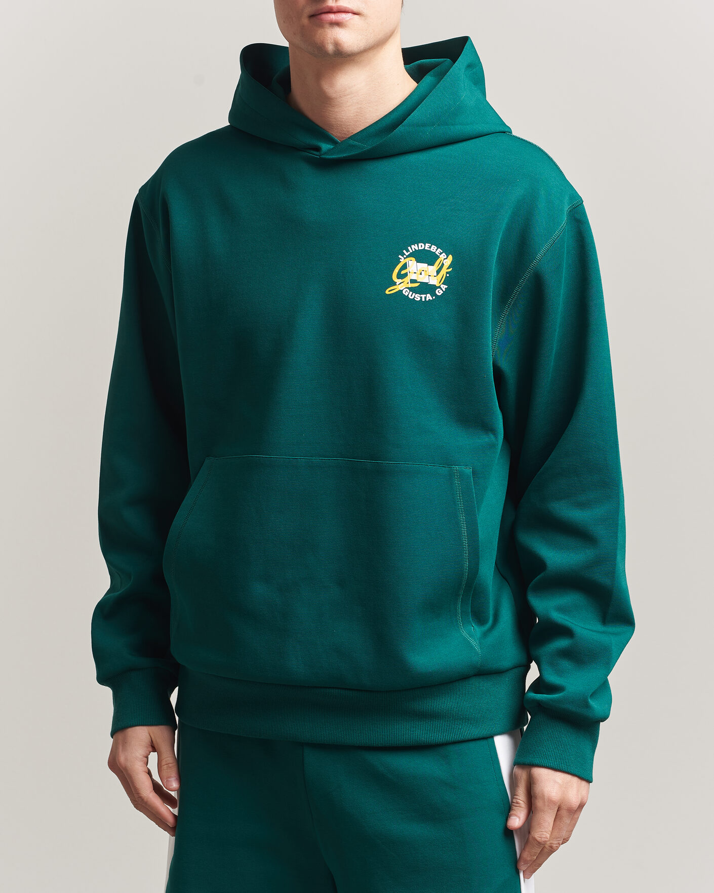 Men | Sweaters & Knitwear | J.Lindeberg | Club Masters Tour Hoodie Forest Biome