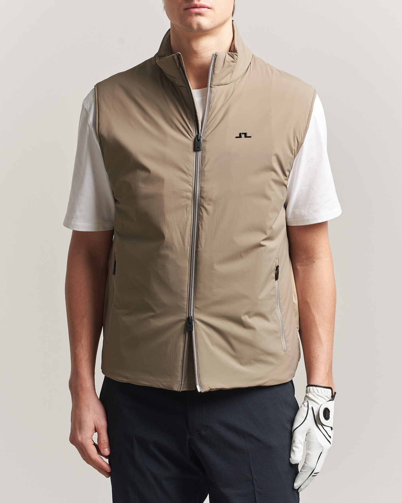 Men | Gilets | J.Lindeberg | Timor Hybrid Vest Brindle