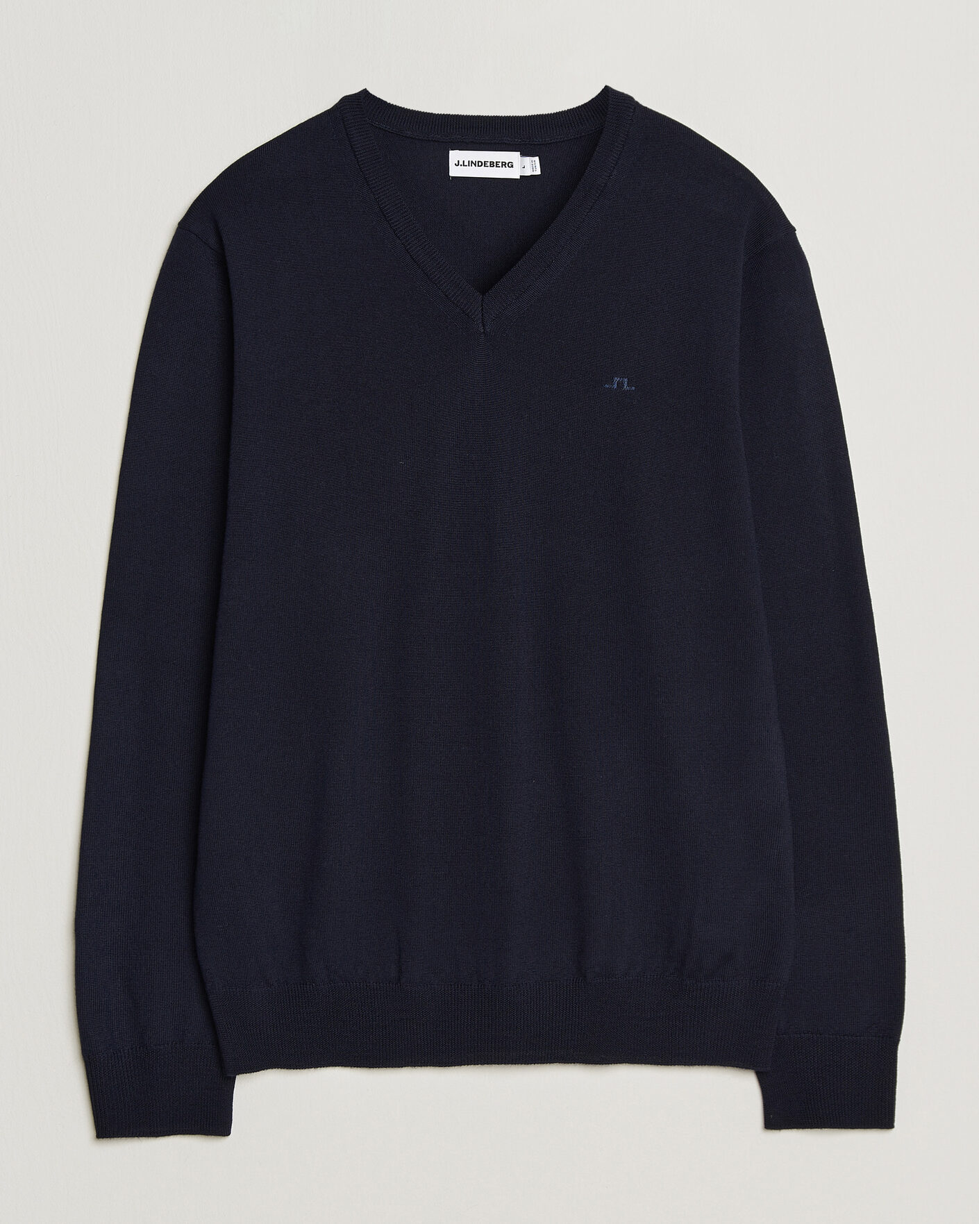 Men | Sweaters & Knitwear | J.Lindeberg | Lymann Merino V-Neck Pullover JL Navy