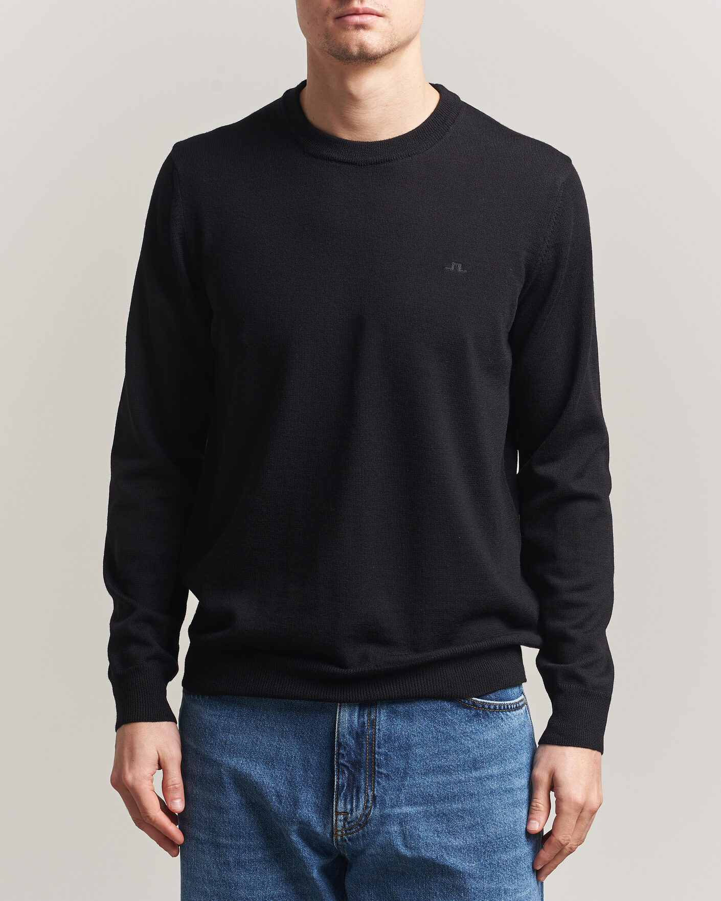 Men | Sweaters & Knitwear | J.Lindeberg | Keane Merino Crew Neck Pullover Black